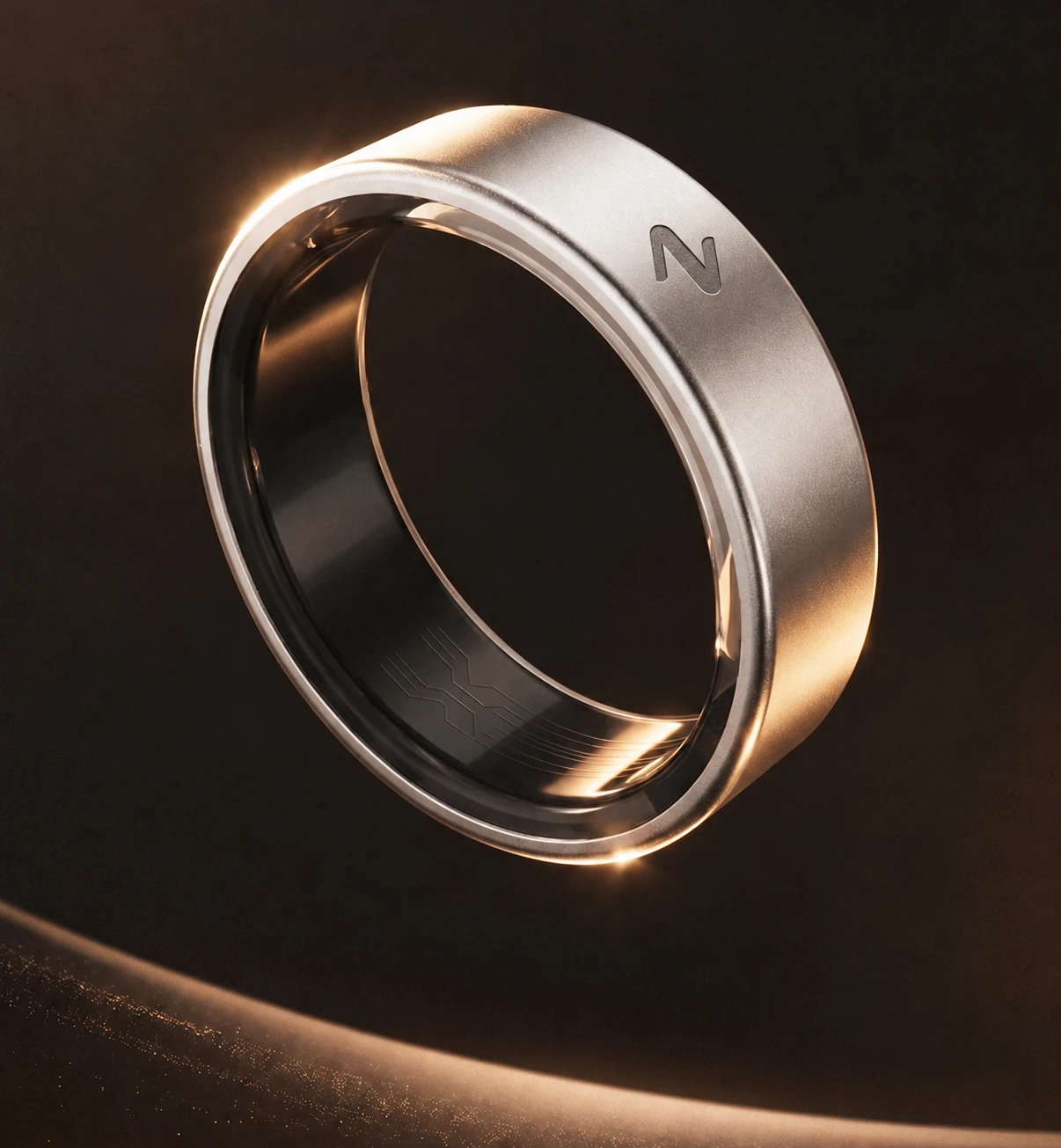 NabdIQ titanium smart ring branding mockup based on OEM product photography